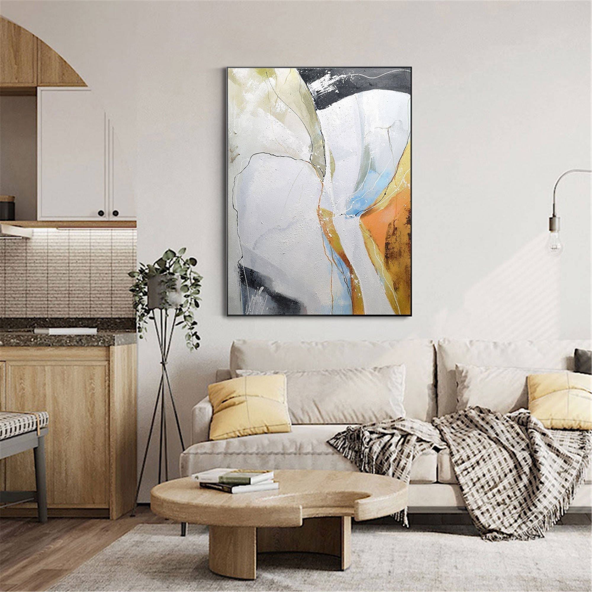 Cracked Earth Abstract Painting Vertical