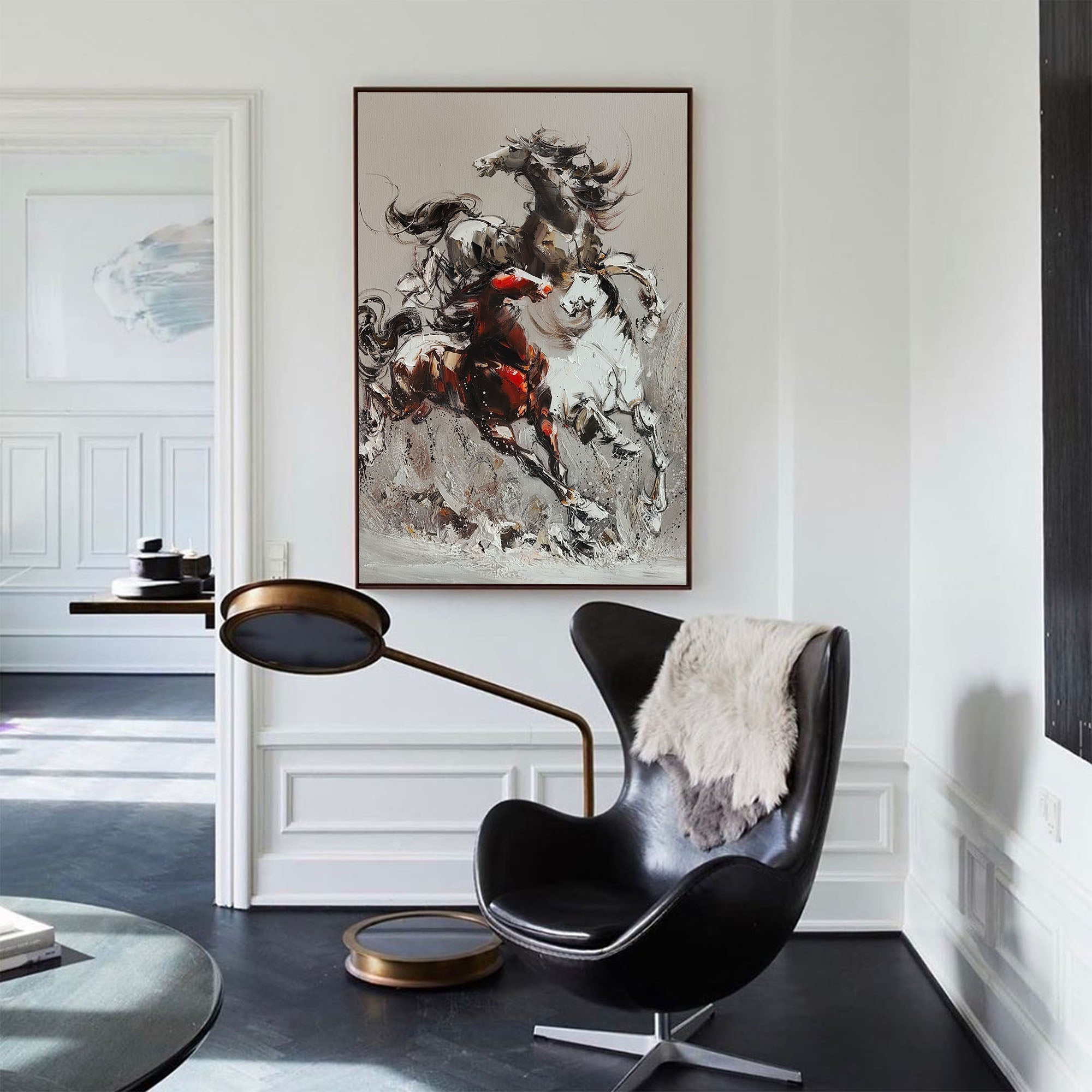 Dynamic Galloping Horses Oil Painting