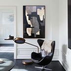 Monochrome Geometric Block Painting