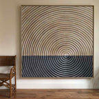 Minimalist 3D Textured Concentric Circles Wall Art
