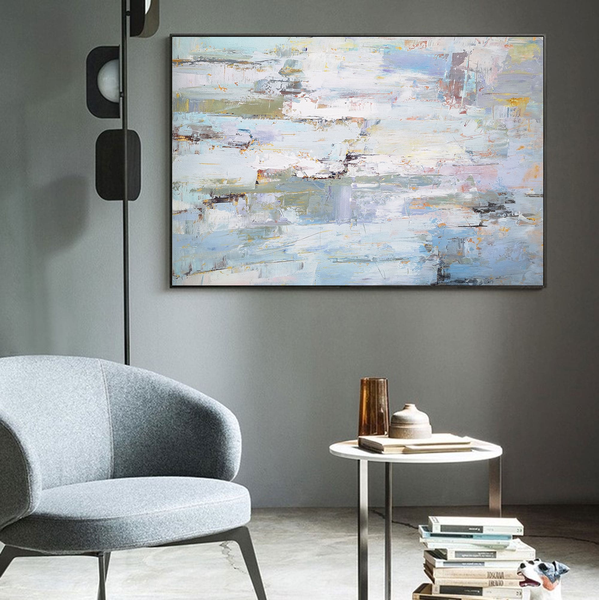 Soft Coastal Horizon Abstract Painting