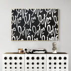 Keith Haring Love Text Graffiti Oil Painting Modern Wall Art