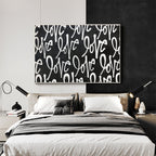 Keith Haring Love Text Graffiti Oil Painting Modern Wall Art