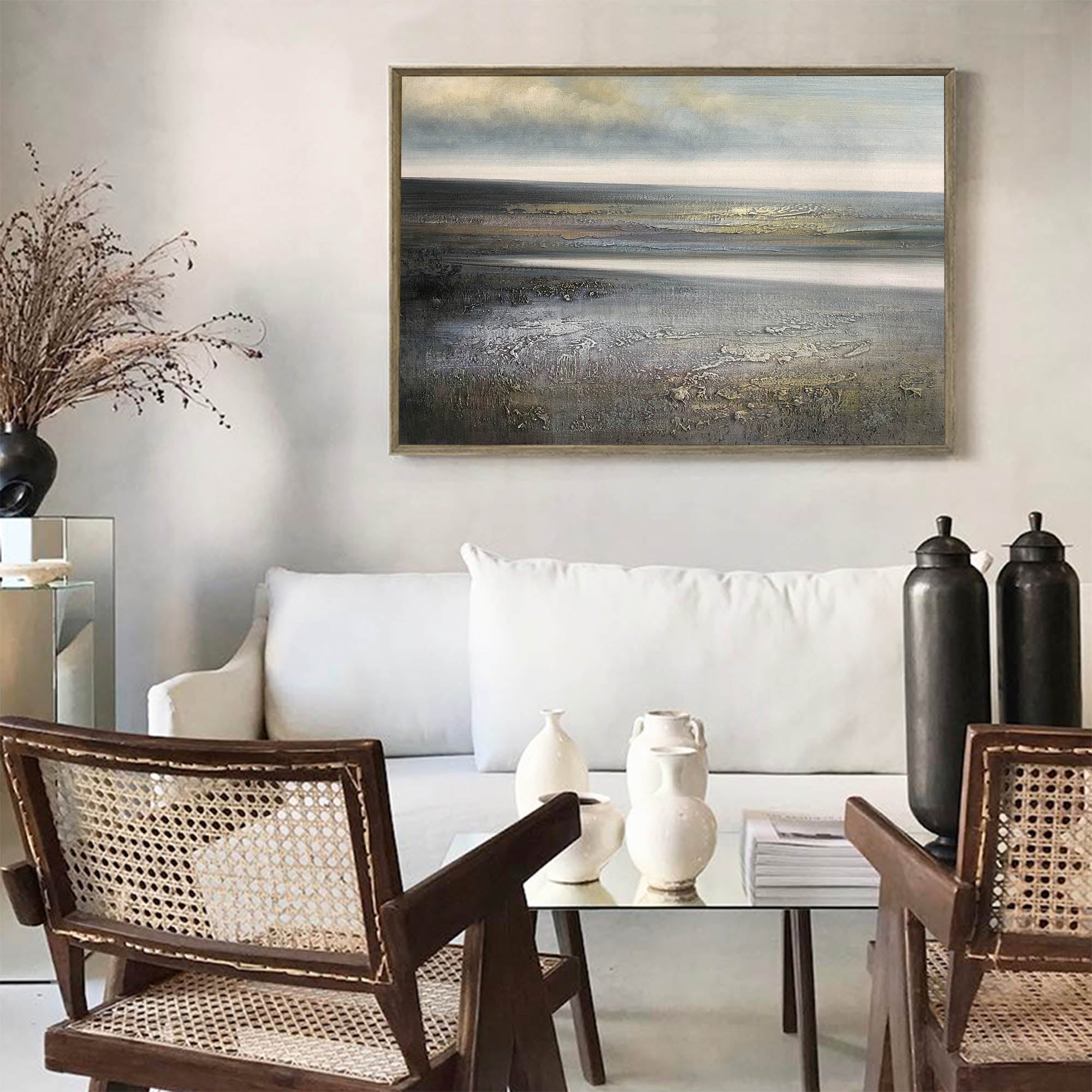 Misty Coastal Marsh Painting