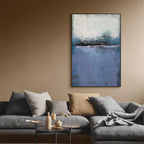Serene Indigo Seascape Abstract Oil Painting