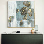 Gold Accent Pebble Abstract Painting Square