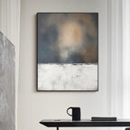 Minimalist Horizon Abstract Painting Vertical Textured