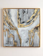 Gray Gold Abstract Oil Painting
