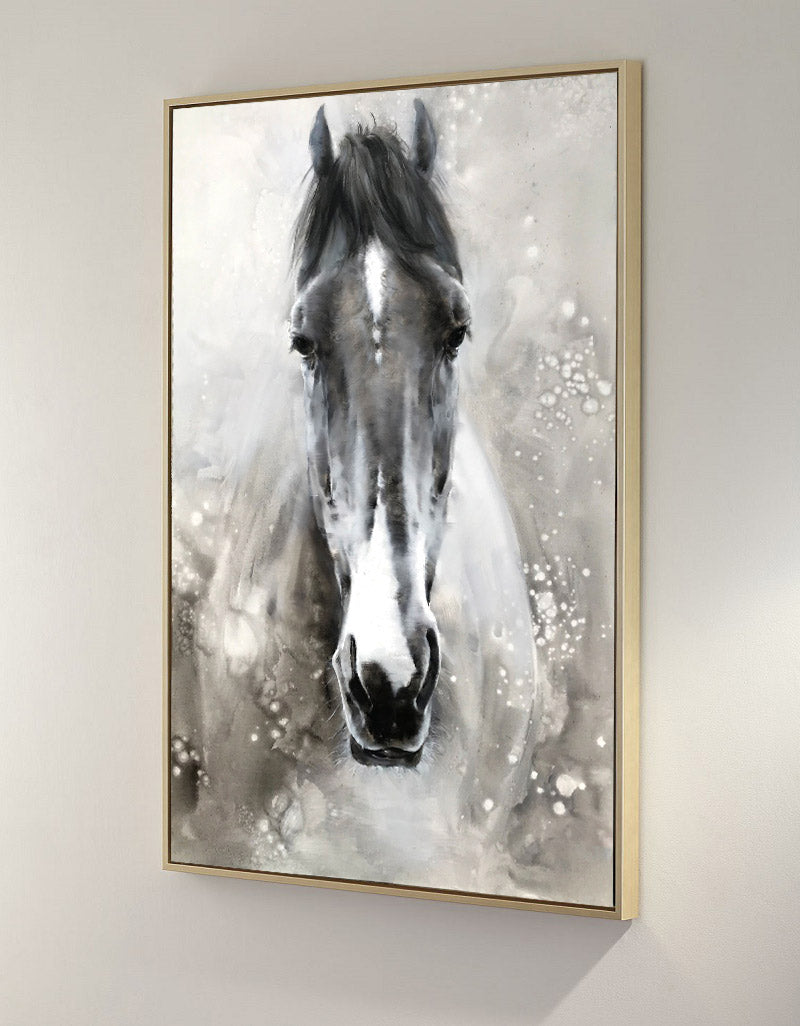 Monochrome Horse Portrait Painting