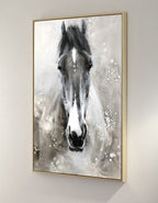 Monochrome Horse Portrait Painting