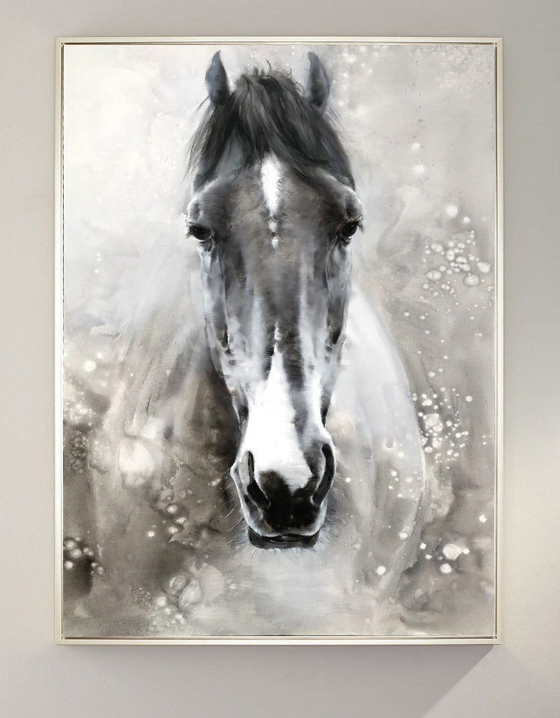 Monochrome Horse Portrait Painting