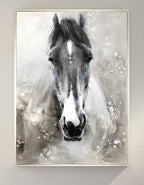 Monochrome Horse Portrait Painting