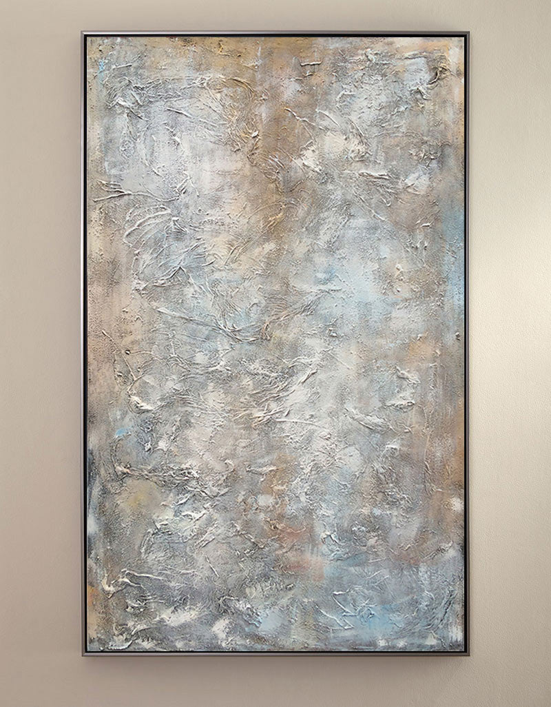Neutral Tone Vertical Oil Painting Hand Painted