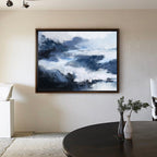 Dramatic Indigo Cloudscape Painting Horizontal