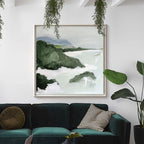 Coastal Green Landscape Oil Painting