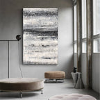 Monochrome Horizon Abstract Oil Painting