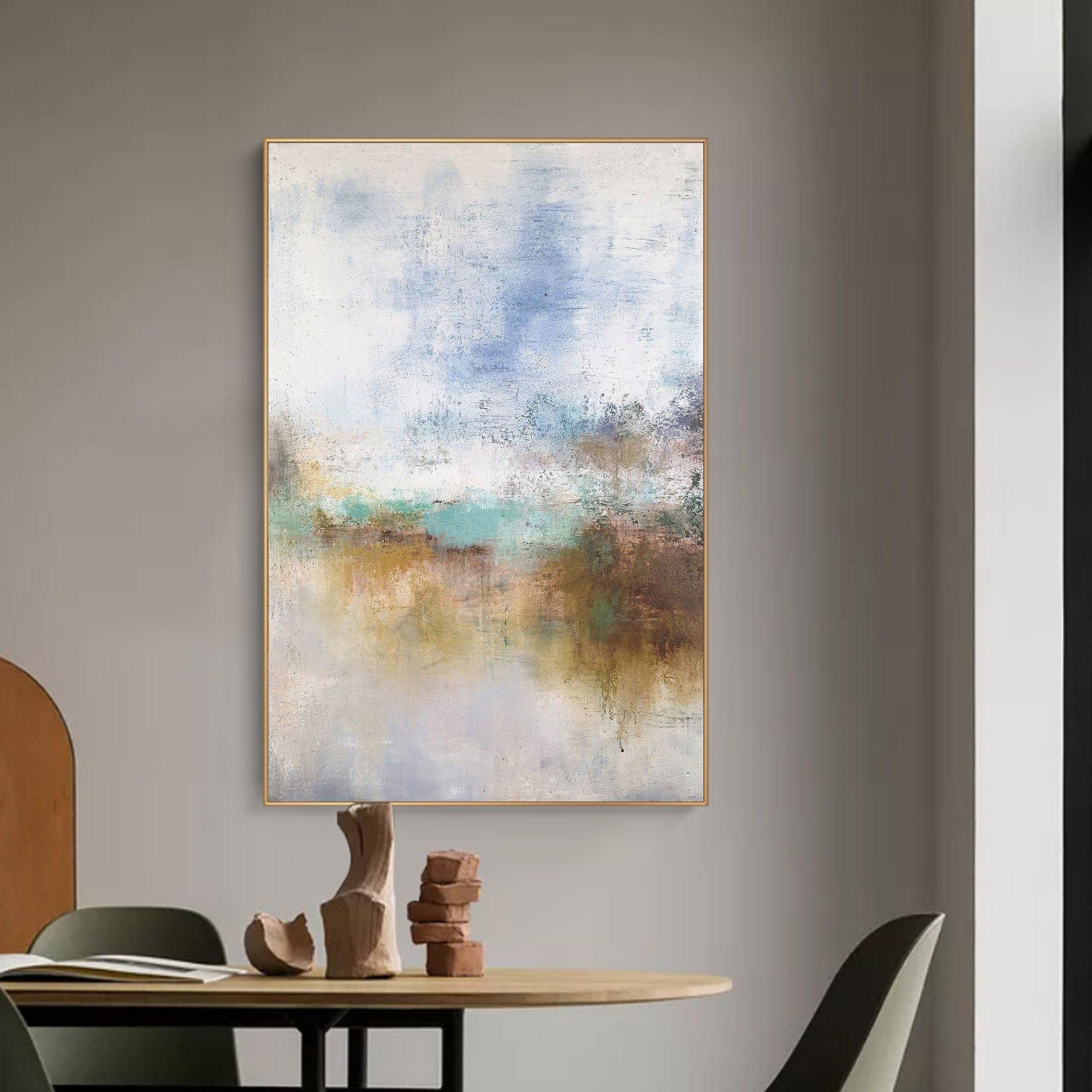 Serene Coastal Abstract Oil Painting