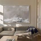 Monochrome Mountain Landscape Abstract Painting