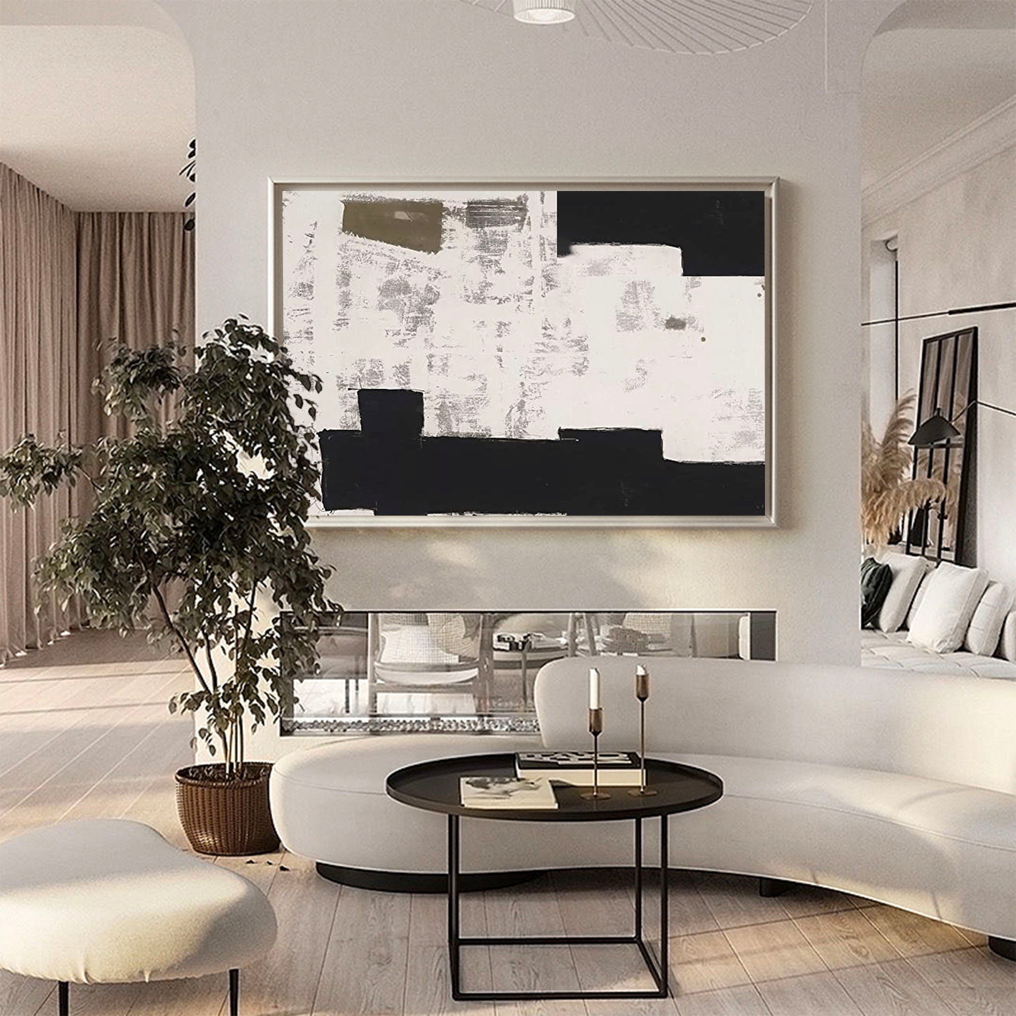 Monochrome Geometric Painting