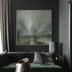 Misty Sage Green Landscape Painting
