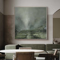 Misty Sage Green Landscape Painting