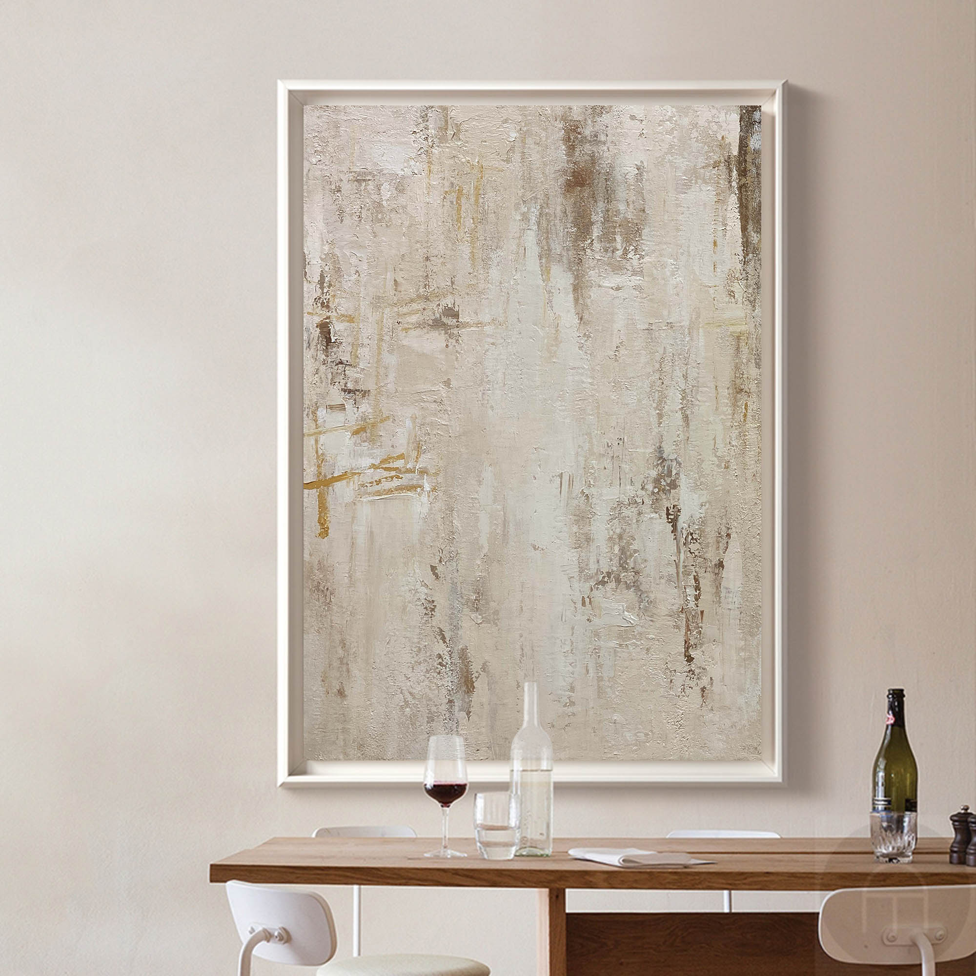 Earthy Minimalist Abstract Painting Vertical