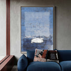 Luminous Blue Seascape Painting Vertical