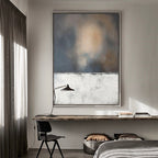 Minimalist Horizon Abstract Painting Vertical Textured