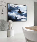Dramatic Indigo Cloudscape Painting Horizontal