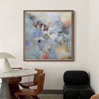 Soft Coastal Abstract Oil Painting Textured