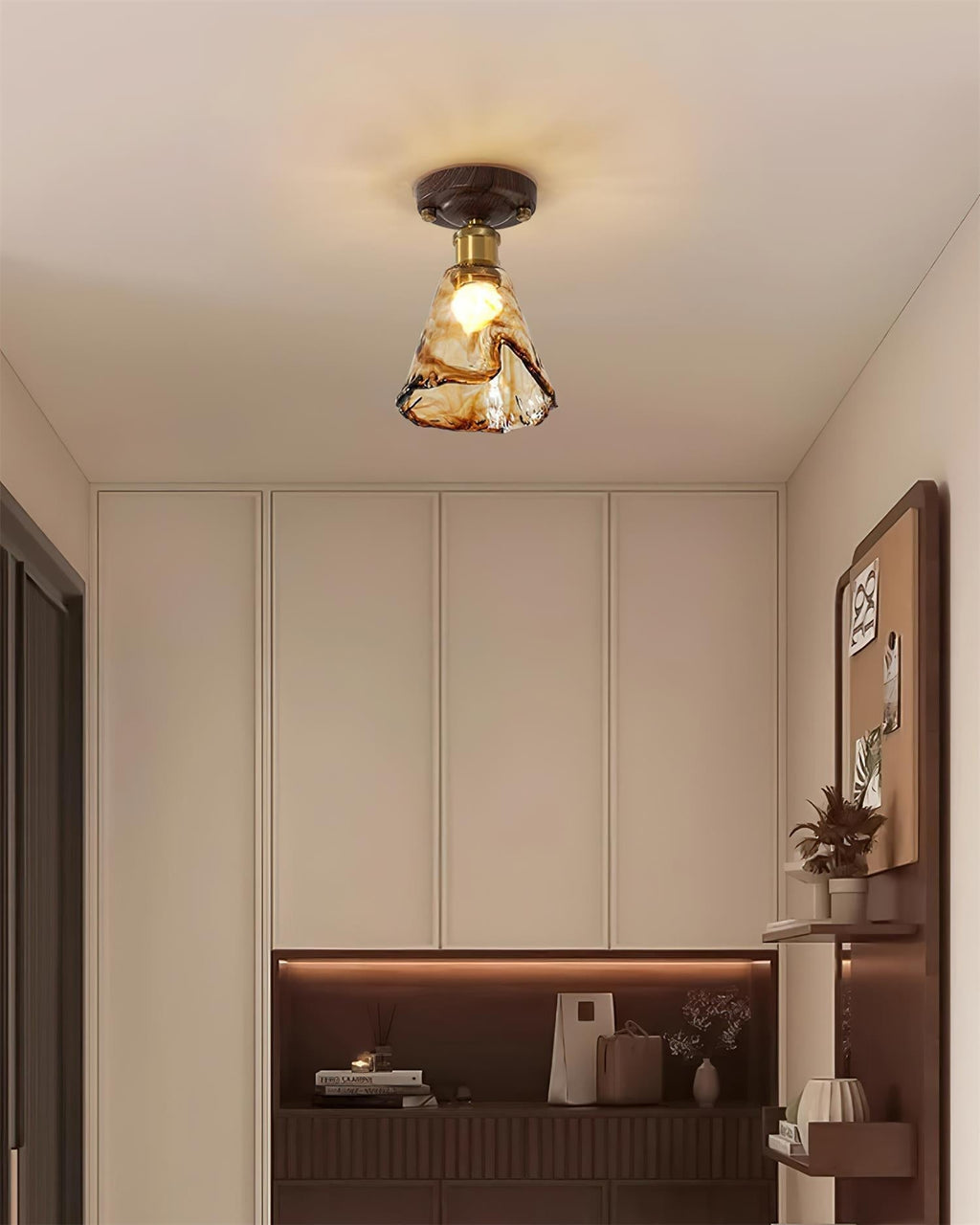 Velimo Amber Glass Flush Mount Light