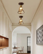 Velimo Amber Glass Flush Mount Light