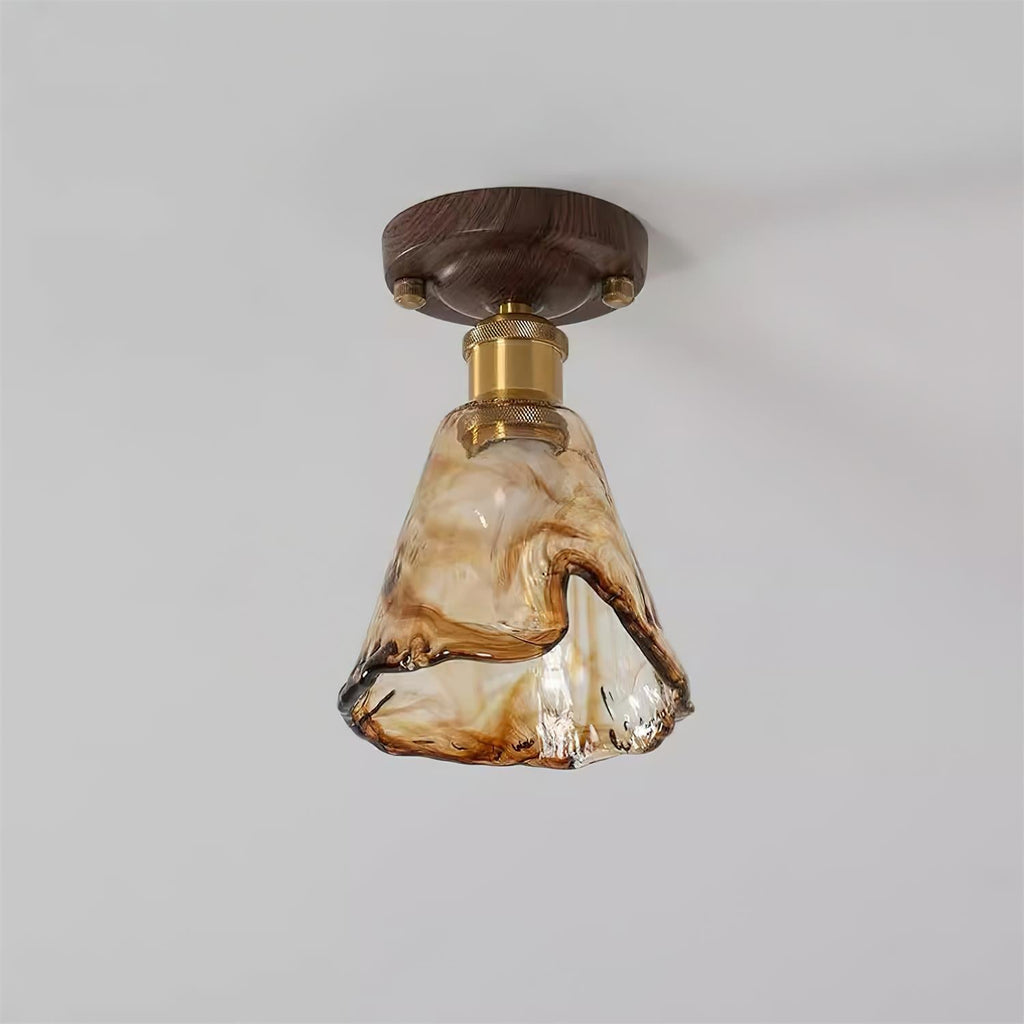 Velimo Amber Glass Flush Mount Light
