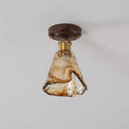 Velimo Amber Glass Flush Mount Light