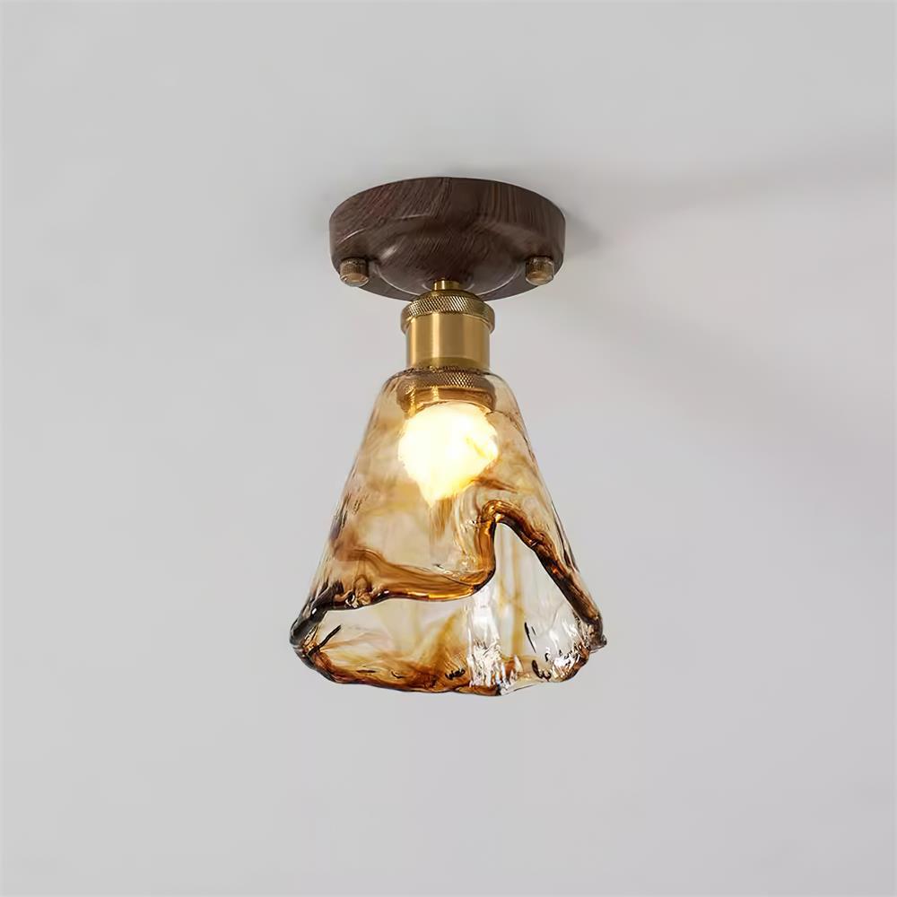 Velimo Amber Glass Flush Mount Light