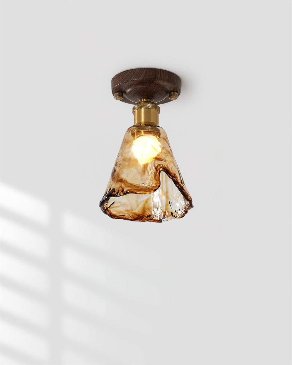 Velimo Amber Glass Flush Mount Light
