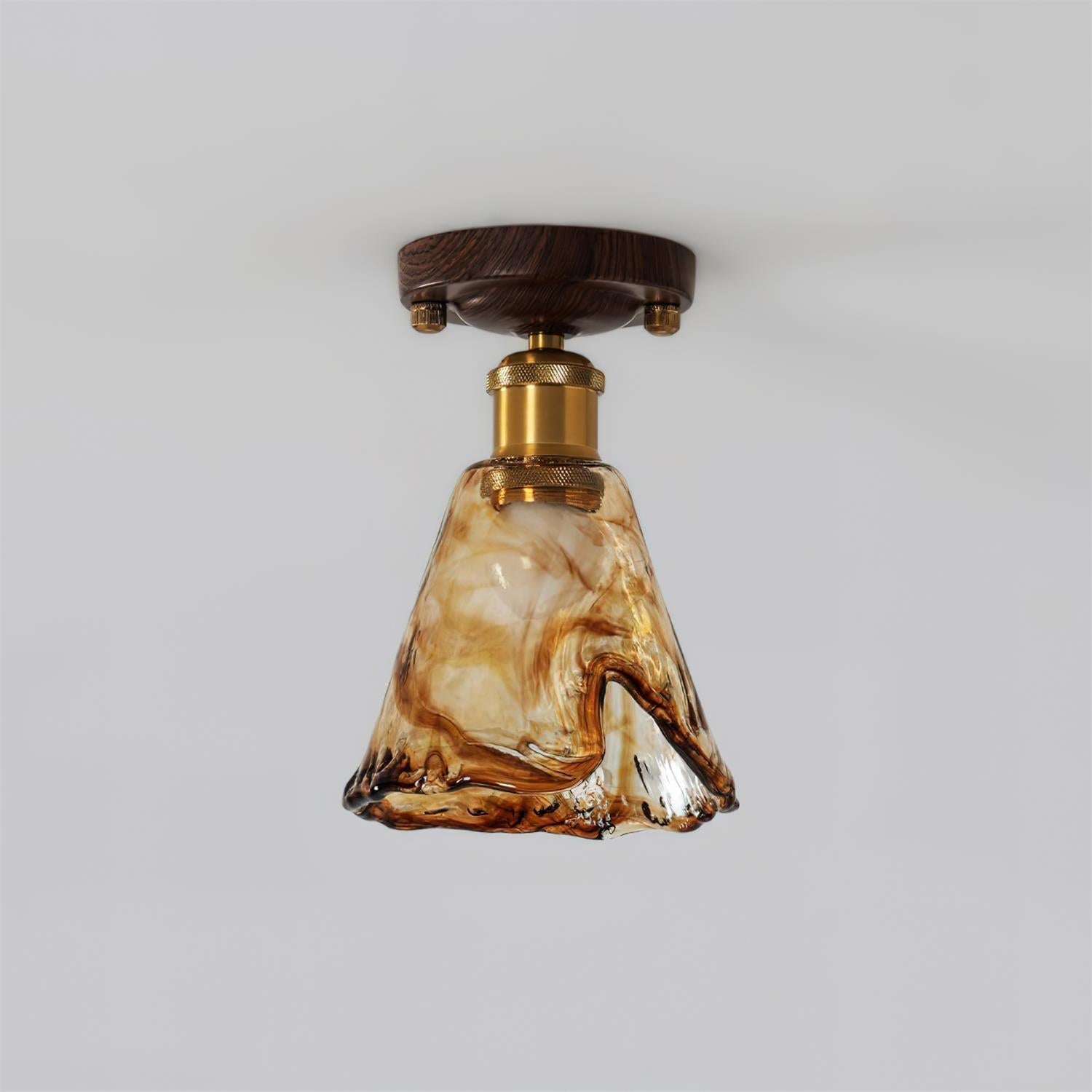 Velimo Amber Glass Flush Mount Light