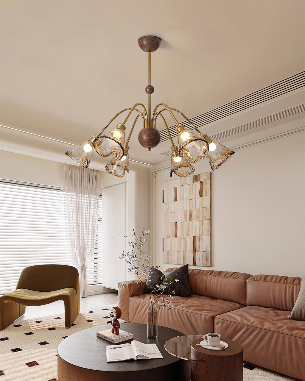 Beyona Amber Glass Chandelier
