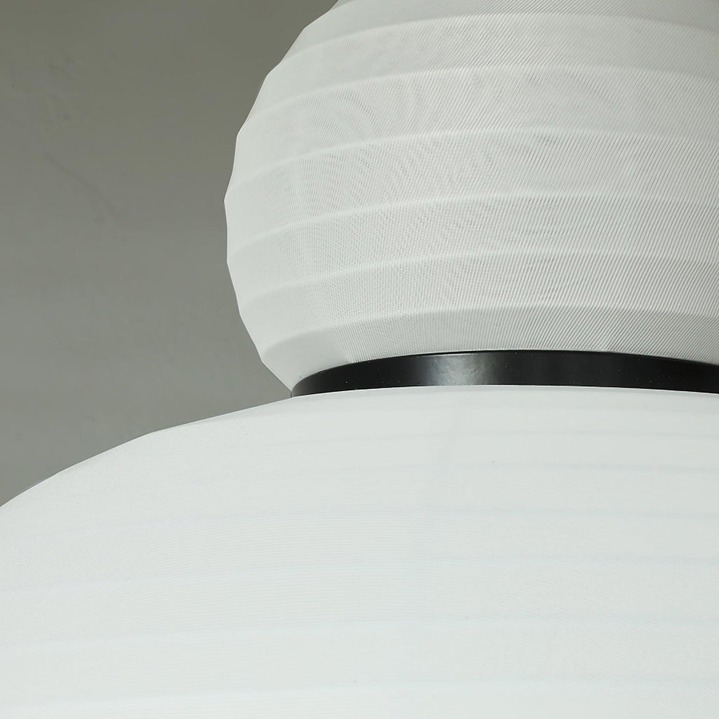 Pendant Lamp White Fabric Shade Black Cable Gentle Ambient Glow