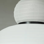 Pendant Lamp White Fabric Shade Black Cable Gentle Ambient Glow