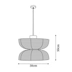 Pendant Lamp White Fabric Shade Black Cable Gentle Ambient Glow