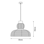 Pendant Lamp White Fabric Shade Black Cable Gentle Ambient Glow