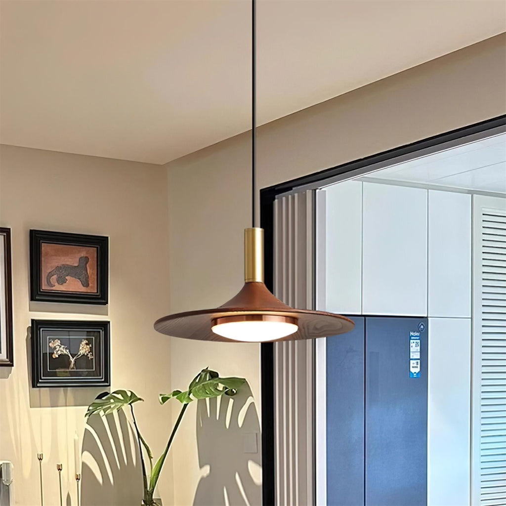 Pend­­ant Light  Hat Shape  Midcentury