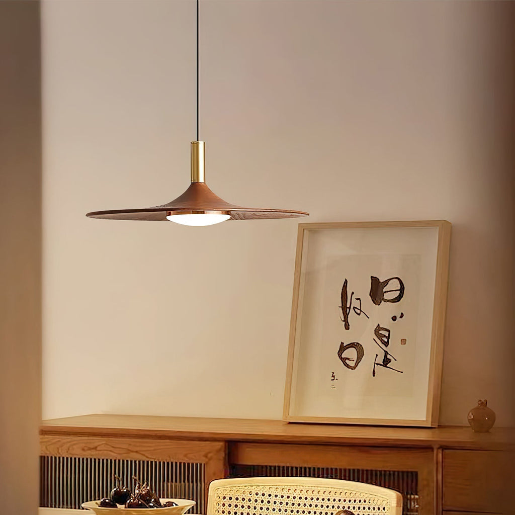 Pend­­ant Light  Hat Shape  Midcentury