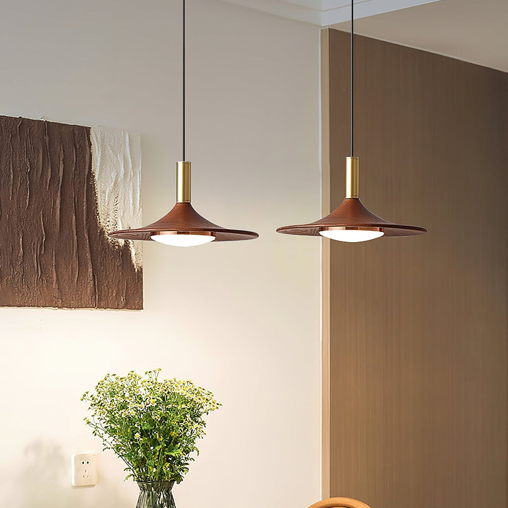 Pend­­ant Light  Hat Shape  Midcentury