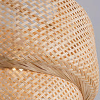 Pendant Lamp Double Layer Woven Bamboo Shade Organic Natural