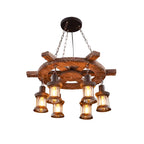 Aurzorir Vintage Wood Chandelier