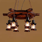 Aurzorir Vintage Wood Chandelier