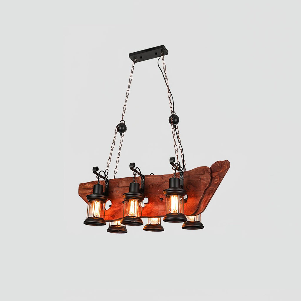 Aurzorir Vintage Wood Chandelier