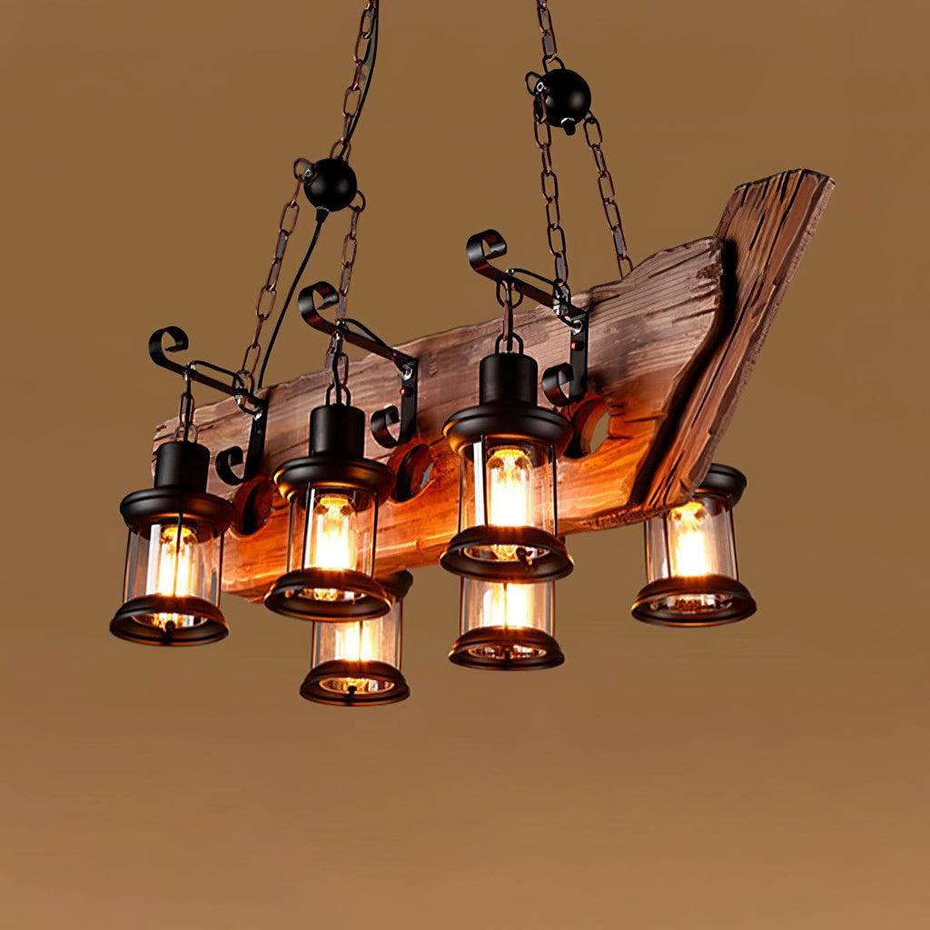 Aurzorir Vintage Wood Chandelier